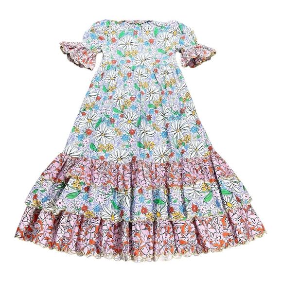 Celia B NWOT Brenda Floral Cotton Cottagecore Scalloped Hem Dress XS - Picture 3 of 6